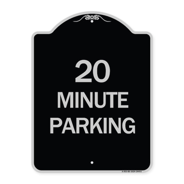 20 Minute Parking Heavy-Gauge Aluminum Architectural Sign, 24" x 18", BS-1824-24493